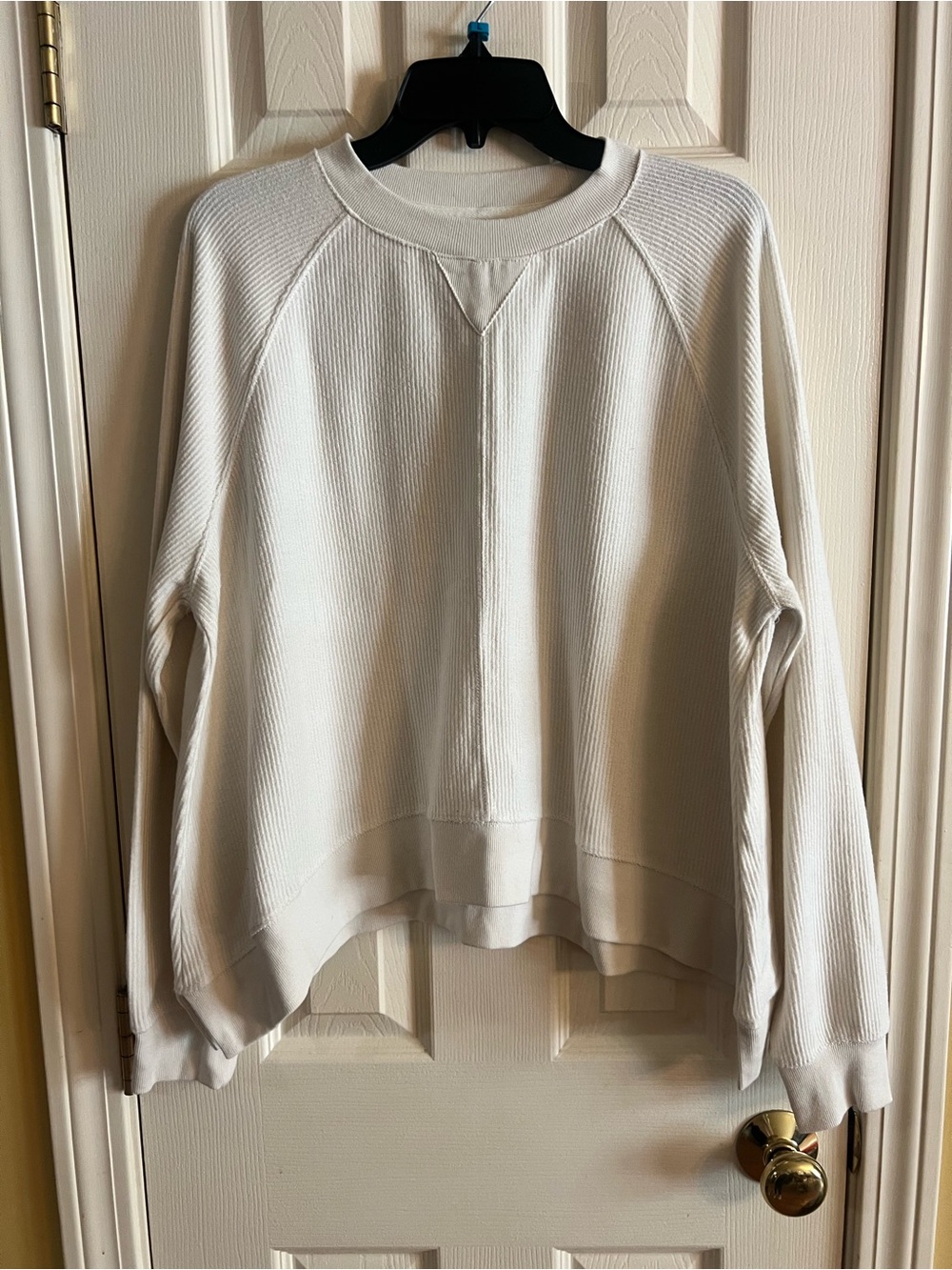 Thread & Supply Cream Ribbed Crewneck Sweater